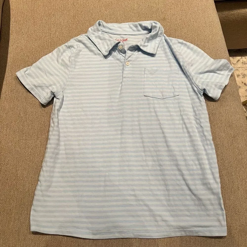Boys Blue Striped Cat & Jack Polo